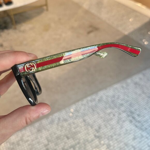 Gucci GG0034 Black Frame Glitter Web Branch Sunglasses - Picture 13 of 13